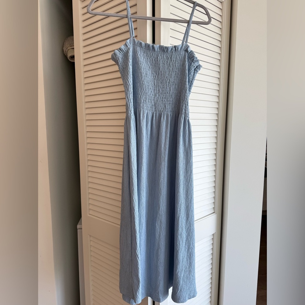Light Blue Smocked Maxi Dress